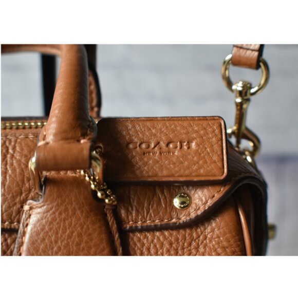 Preowned Coach Mini Bennett Satchel โ Saddle Brown Crossgrain Leather Purse - Picture 3 of 16